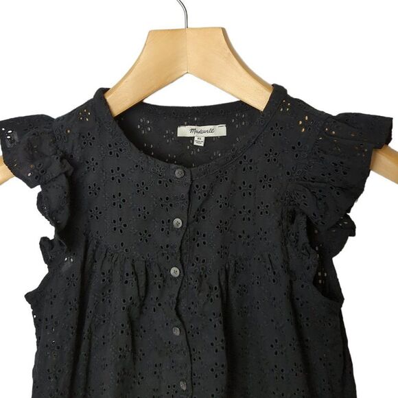 Madewell Ruffle Sleeve Bib Top - Picture 4 of 4